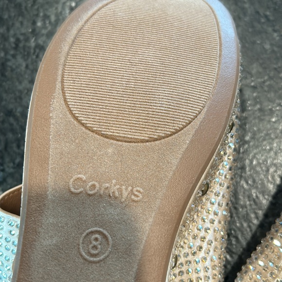 NEW Corkys champagne sparkle rhinestone wedges - Picture 7 of 11